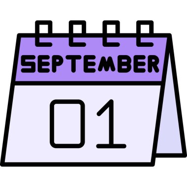 16 Eylül takvim simgesi, düz biçim tasarım biçimi