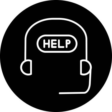 yardımcı vektör glyph düz simgesi