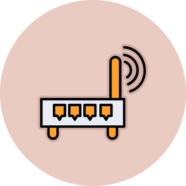 Modern b 'nin vektör illüstrasyonu kablosuz ikonundan yoksun