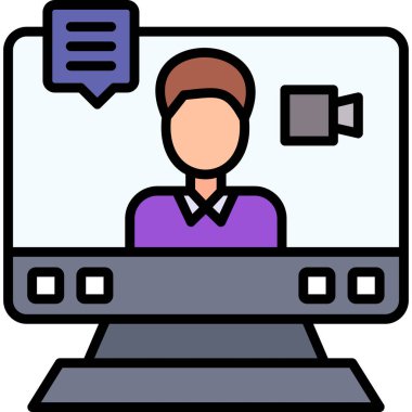 Çağrı merkezi operatör simgesi - taslak biçimi