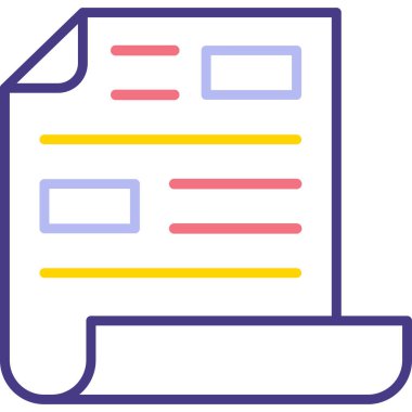 Belge. Web simgesi vektör illüstrasyonu