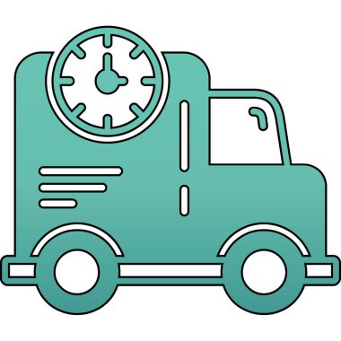 Kamyon servis ikonu. Web için kamyon vektör simgesinin özet çizimi