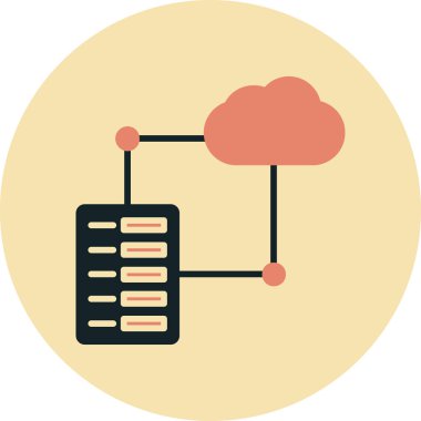Web sunuculuğunun bulut sunucu illüstrasyon tasarımı