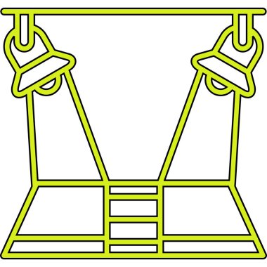 Salıncak sallama ikonu. Beyaz arkaplanda izole edilmiş web tasarımı için özet salıncak vektör simgesi