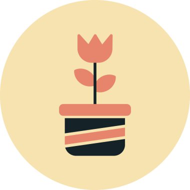 Bir çiçek simgesinin vektör illüstrasyonu