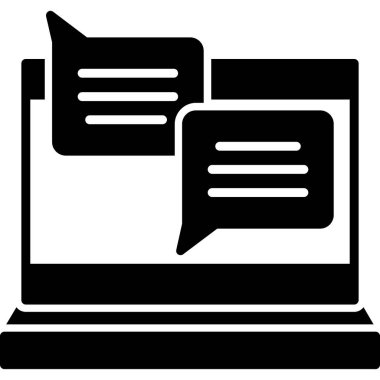 vektör çizimi olarak bilgisayar ve sohbet balonu