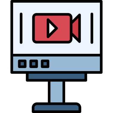 Video kamera simgesi. vektör illüstrasyonu