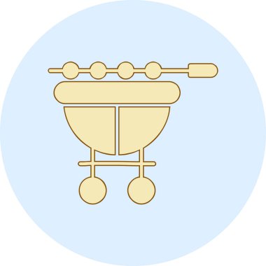 İki tonlu ahşap dışkı simgesi