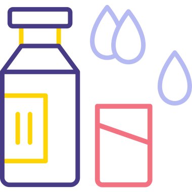 Şişeli bir bardak suyun vektör çizimi