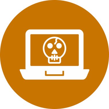 dizüstü bilgisayarı olan kafatası, vektör çizimi