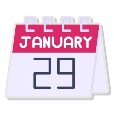 29 Ocak tarih simgesi, tek takvim simgesi, tarih, takvim ve tarih vektörü. vektör