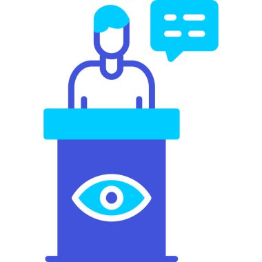 Konuşmacı. Web simgesi basit illüstrasyon