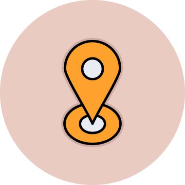 Konum Doldurulmuş Işık Vektörü Simgesi Tasarımı