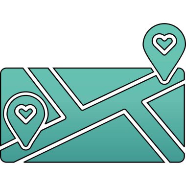 harita simgesi vektör illüstrasyonu