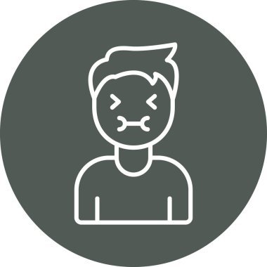 Kızgın ikon. Web için kızgın vektör simgesinin basit gösterimi