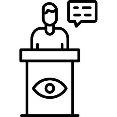 Toplantı ikonu. Beyaz arkaplanda izole edilmiş web tasarımı için özet toplantı konferans vektör simgesi