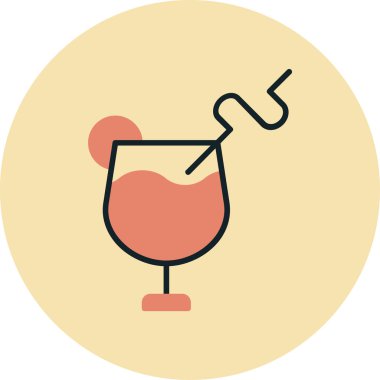 alkollü içecek ikonu - taslak biçiminde