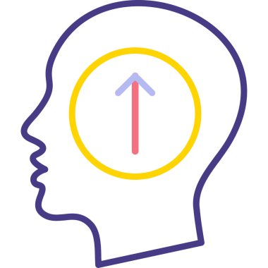 Beyin. Web simgesi basit illüstrasyon