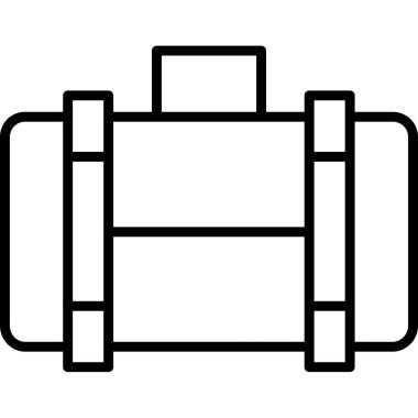 Spor salonu çanı ikonu ana hatları vektörü. Fitness egzersizi. ağırlık