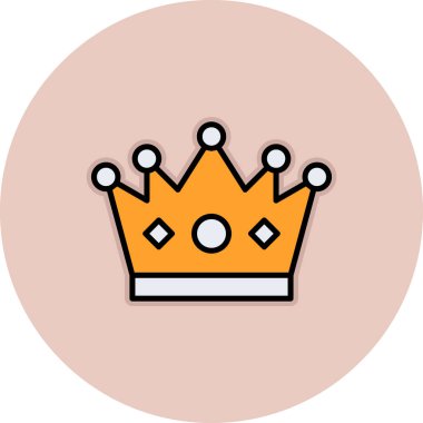 Taç ikonu. Web için kraliçe vektör simgesinin özet çizimi