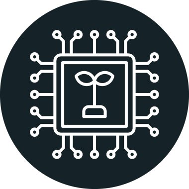 İşlemci simgesi, vektör illüstrasyonu