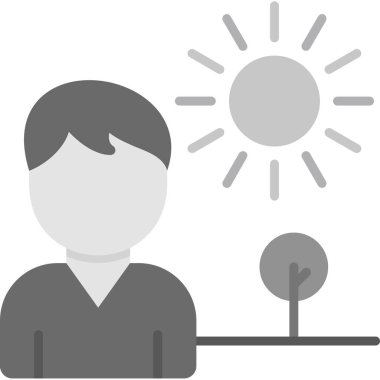 Bilgisayarı olan bir iş adamı, fikrin vektör simgesi