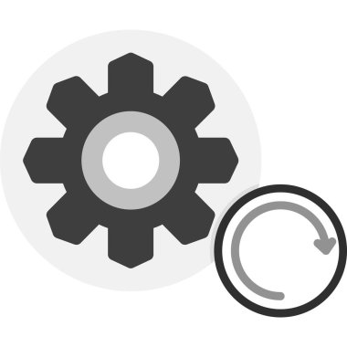 uzun gölgeli dişli düz vektör simgesi