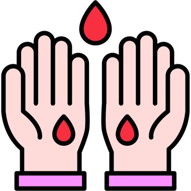 Kan bağışı ikonu doldurulmuş - ana hatları biçiminde