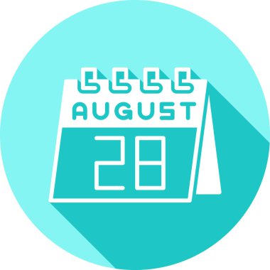 Takvimli bir takvimde 27 Ağustos, beyaz arkaplanda simge