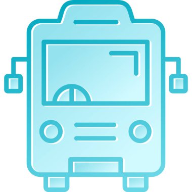 Otobüs. Web simgesi basit illüstrasyon