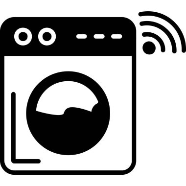 çamaşır makinesi simgesi, basit vektör çizimi