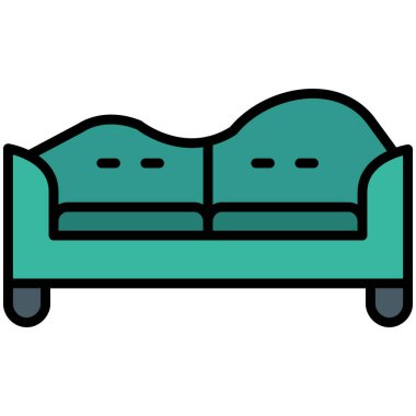 Kanepe. Web simgesi basit illüstrasyon