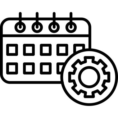 Vites simgesi, vektör illüstrasyonlu takvim