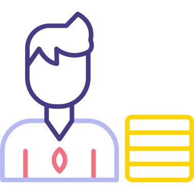 İş adamı ikonu. Basit resimleme