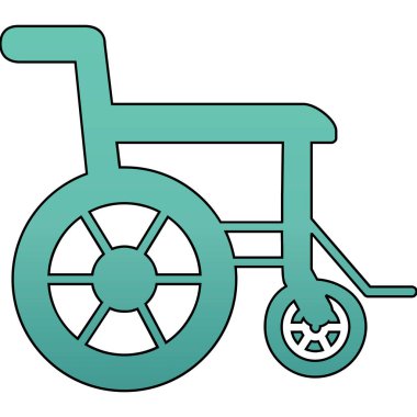 Tekerlekli sandalye ikonu. vektör çizimi tasarımı.
