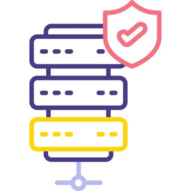 veri koruma simgesi. Web için veri koruma vektör simgesinin özet çizimi