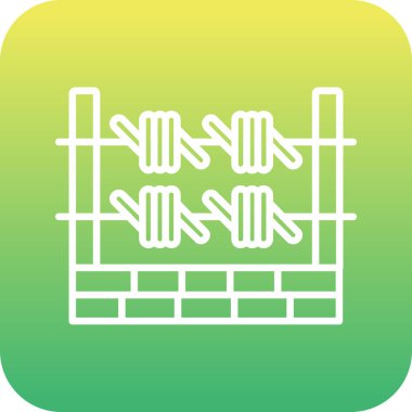 Dikenli tel ağ simgesi, vektör illüstrasyonu