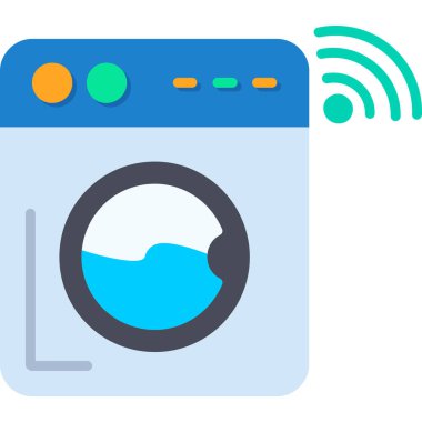 Çamaşır makinesi. Web simgesi basit illüstrasyon