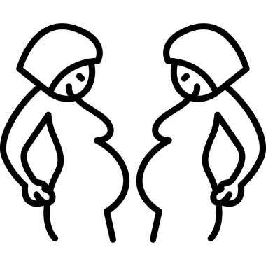 hamile kadın ikon vektör çizimi