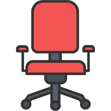 Ofis masası ikonu. düz mobilya tasarımı