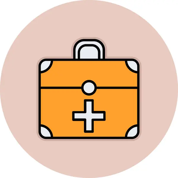 İlk yardım çantası simgesi. Web için ilk kit kit vektör simgelerinin özet çizimi
