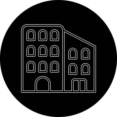 Bina. Web simgesi basit illüstrasyon