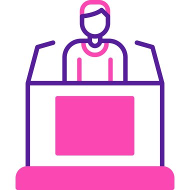 Podyumu olan bir podyumun vektör illüstrasyonu