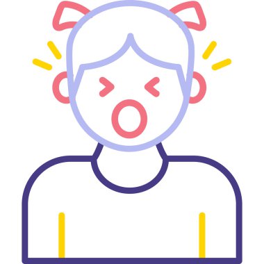 kız ikon vektör illüstrasyonu