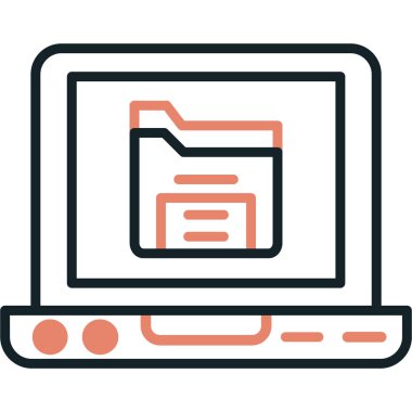 Dizüstü bilgisayar simgesi vektör çizimi