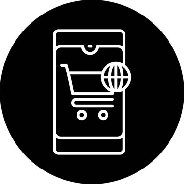 Benzersiz alışveriş simgesi vektör illüstrasyonu