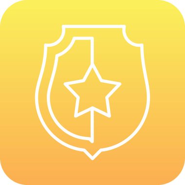 Sarı bir kalkanın vektör simgesi