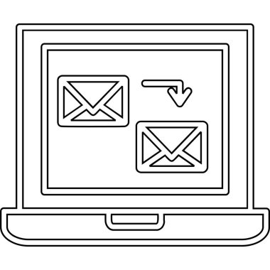 e-posta vektör illüstrasyon tasarımı içeren dizüstü bilgisayar e- posta zarfı