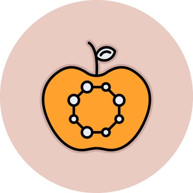 Turuncu simgeli bir meyvenin vektör çizimi