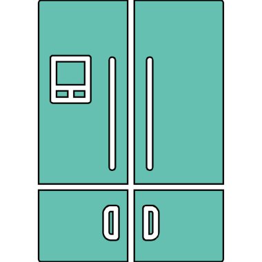 Mutfak buzdolabı vektör ikonu tasarım şablonu